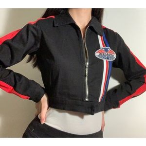 NWT Dickies Cropped Jacket- Racer Style Zip-Up XS
